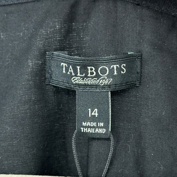 $11SALE!!! TALBOTS Sleeveless 100% Linen Back V-Neck Dress Size 14 - Picture 3 of 5